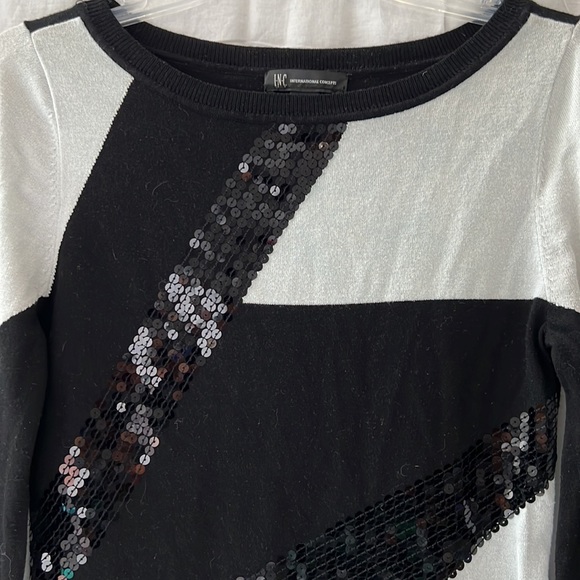 INC INTERNATIONAL CONCEPTS Long-Tunic Sweater with Sequins Size XS - Picture 3 of 7